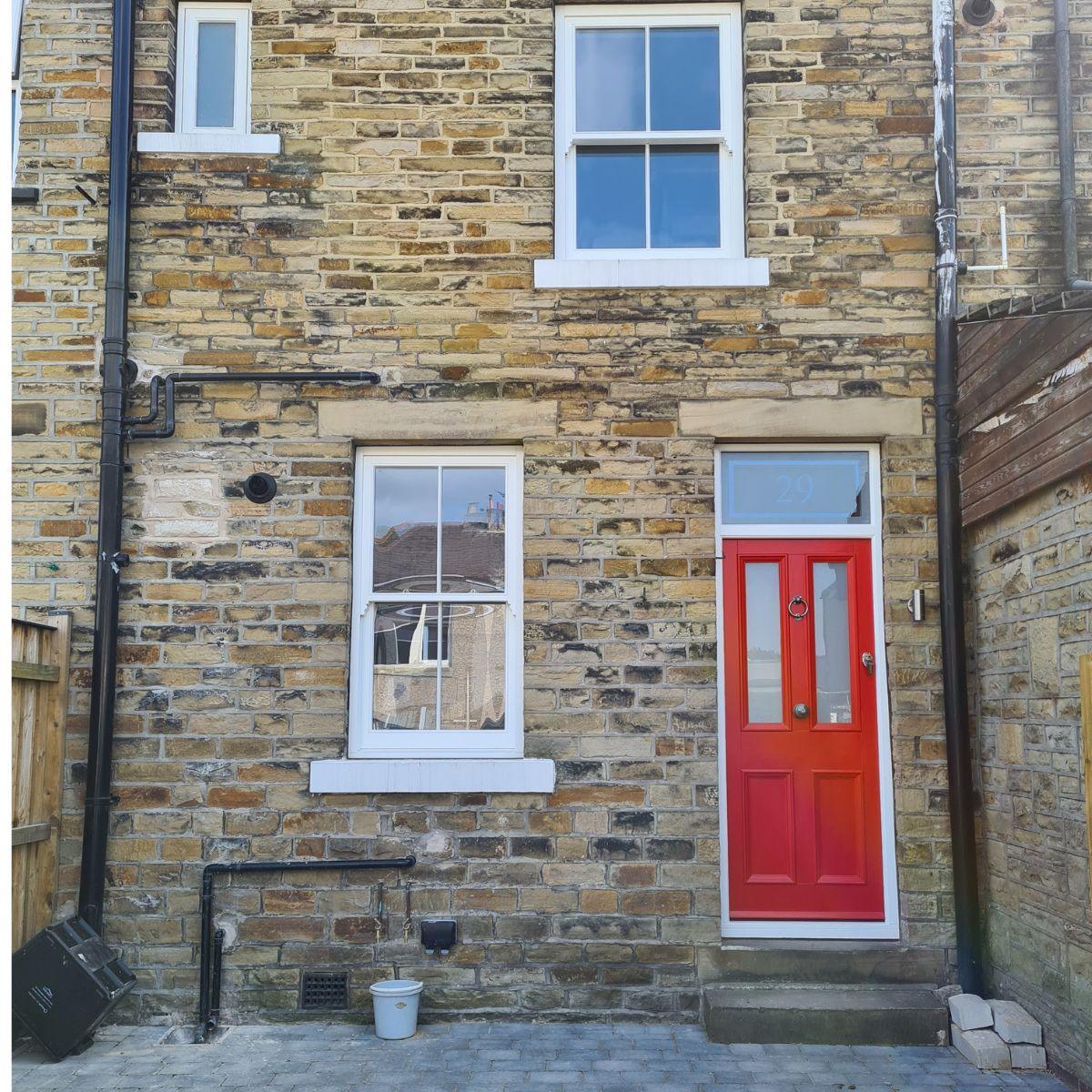 Yorkshire stone house with Farrar sash windows and entrance door
