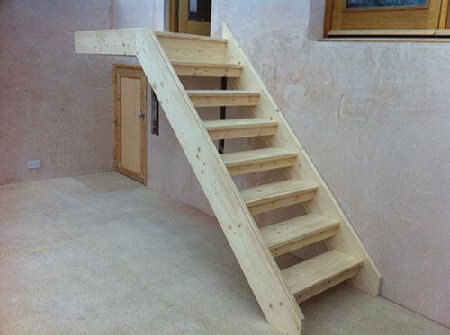 Bespoke timber staircase with open treads under construction