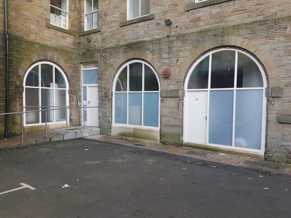 Run of bespoke arched timber frames at the former Batley railway station